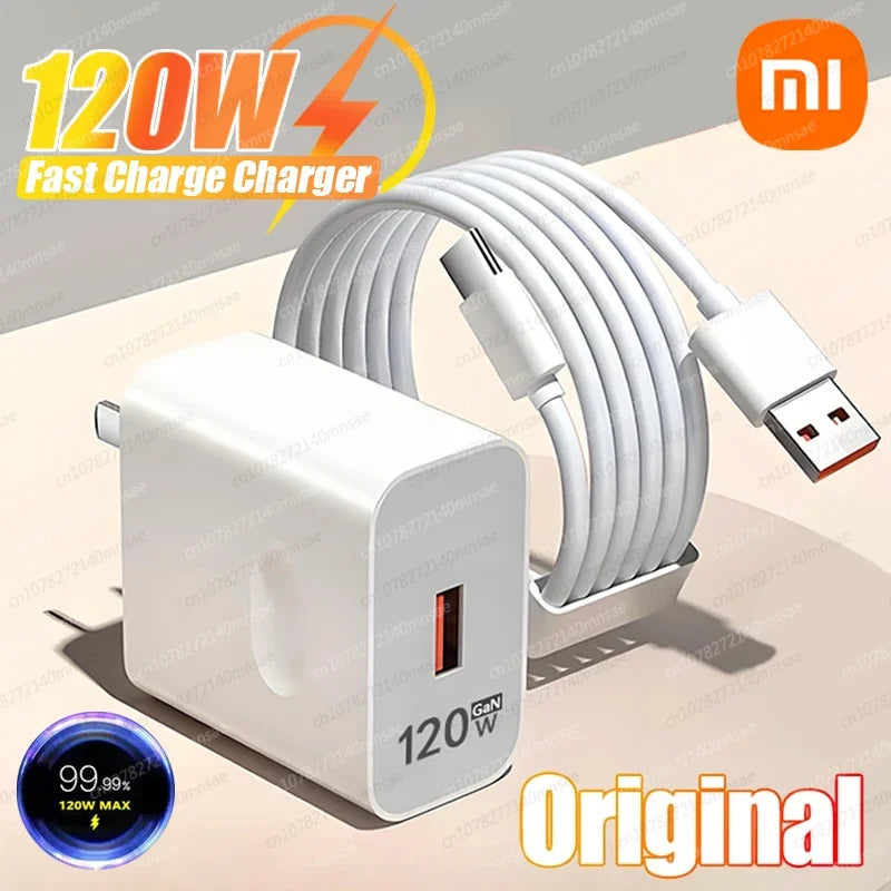 Xiaomi 120W GaN USB Charger Fast Charging QC3.0 USB Type C Cable Mobile Phone Charger Adapter For iPhone Huawei Samsung Charger