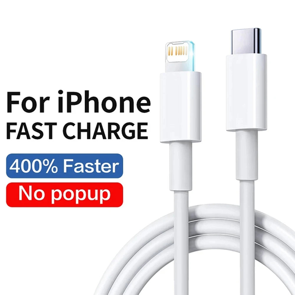 30W Fast Charging USB C Cable For iPhone 14 13 12 11 Pro Max Data Line 8 7 6 Plus XS X XR SE2020 Quick Charge Phone Accessories