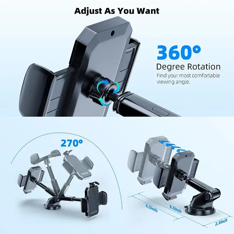 2023 NEW Universal Sucker Car Phone Holder 360° Windshield Car Dashboard Mobile Cell Support Bracket for iPhone Samsung Xiaomi