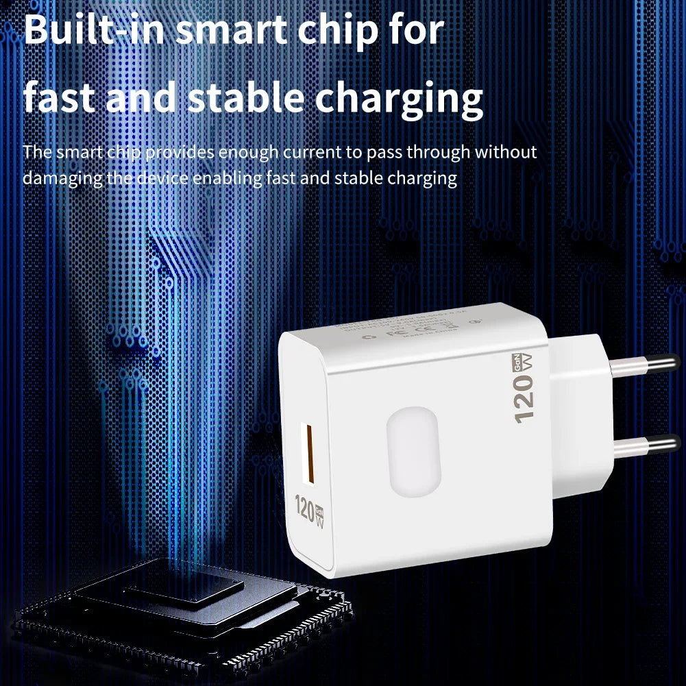 Xiaomi 120W GaN USB Charger Fast Charging QC3.0 USB Type C Cable Mobile Phone Charger Adapter For iPhone Huawei Samsung Charger